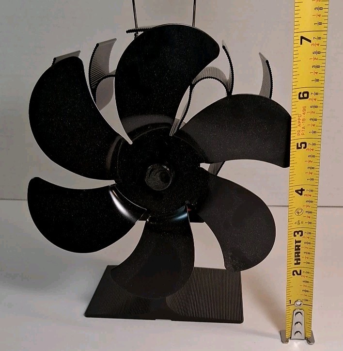 Small 7" 6 Blades Fireplace Stove Fan Heat Powered Log Wood Burner Stove