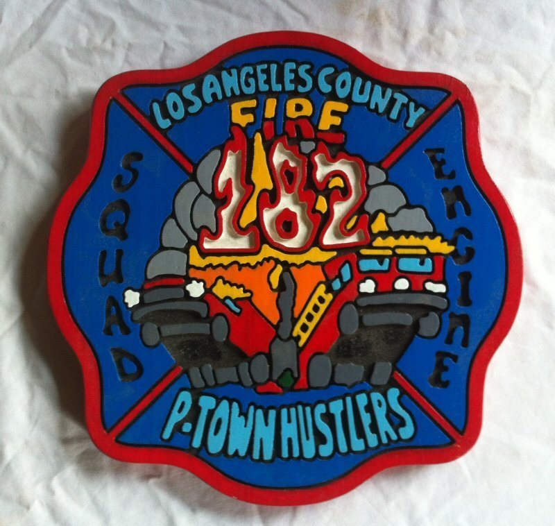 Fire Department Los Angeles  P-Town Hustlers routed patch sign Custom Carved