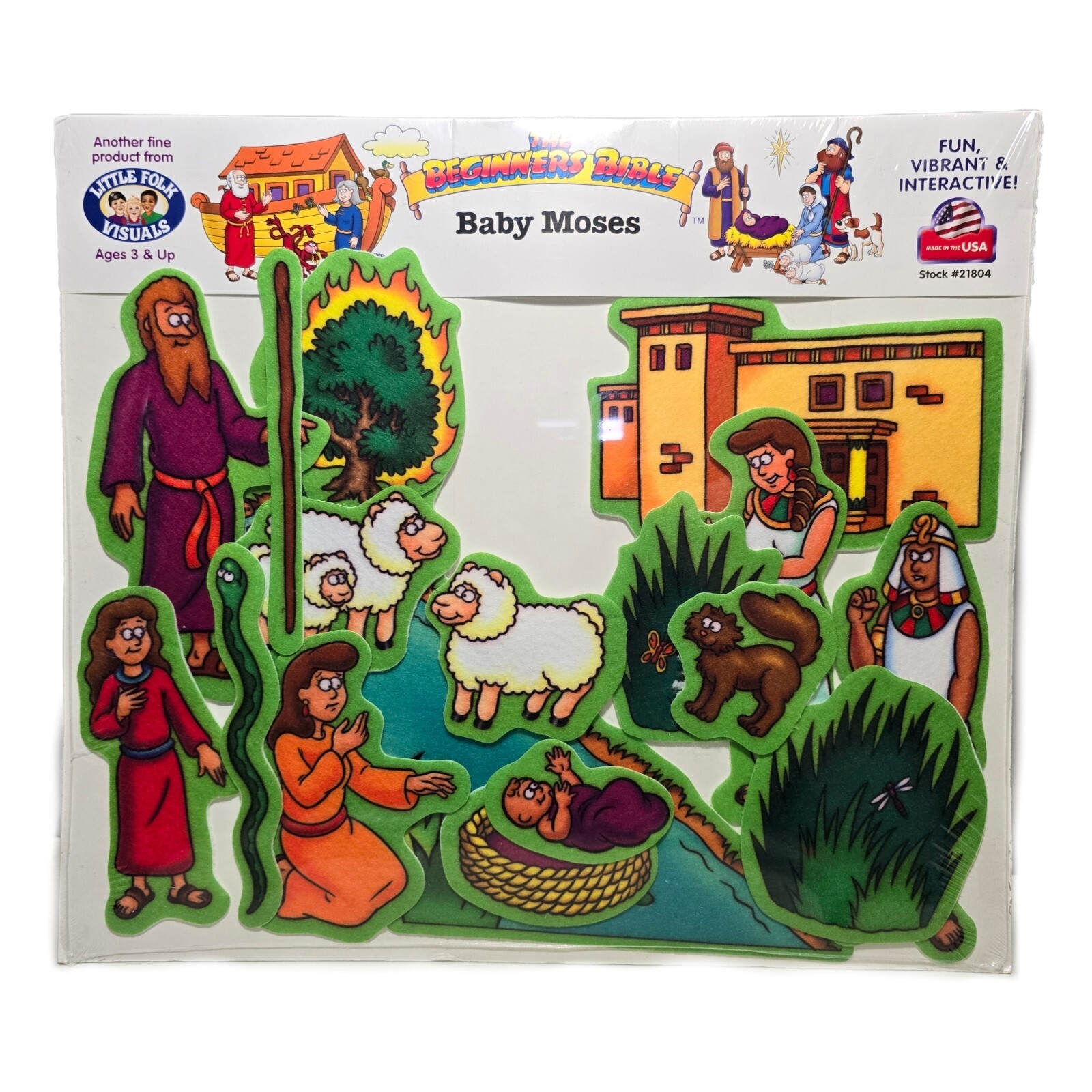 The Beginners Bible Baby Moses Felt Flannelgraph Set Little Folk Visuals NEW