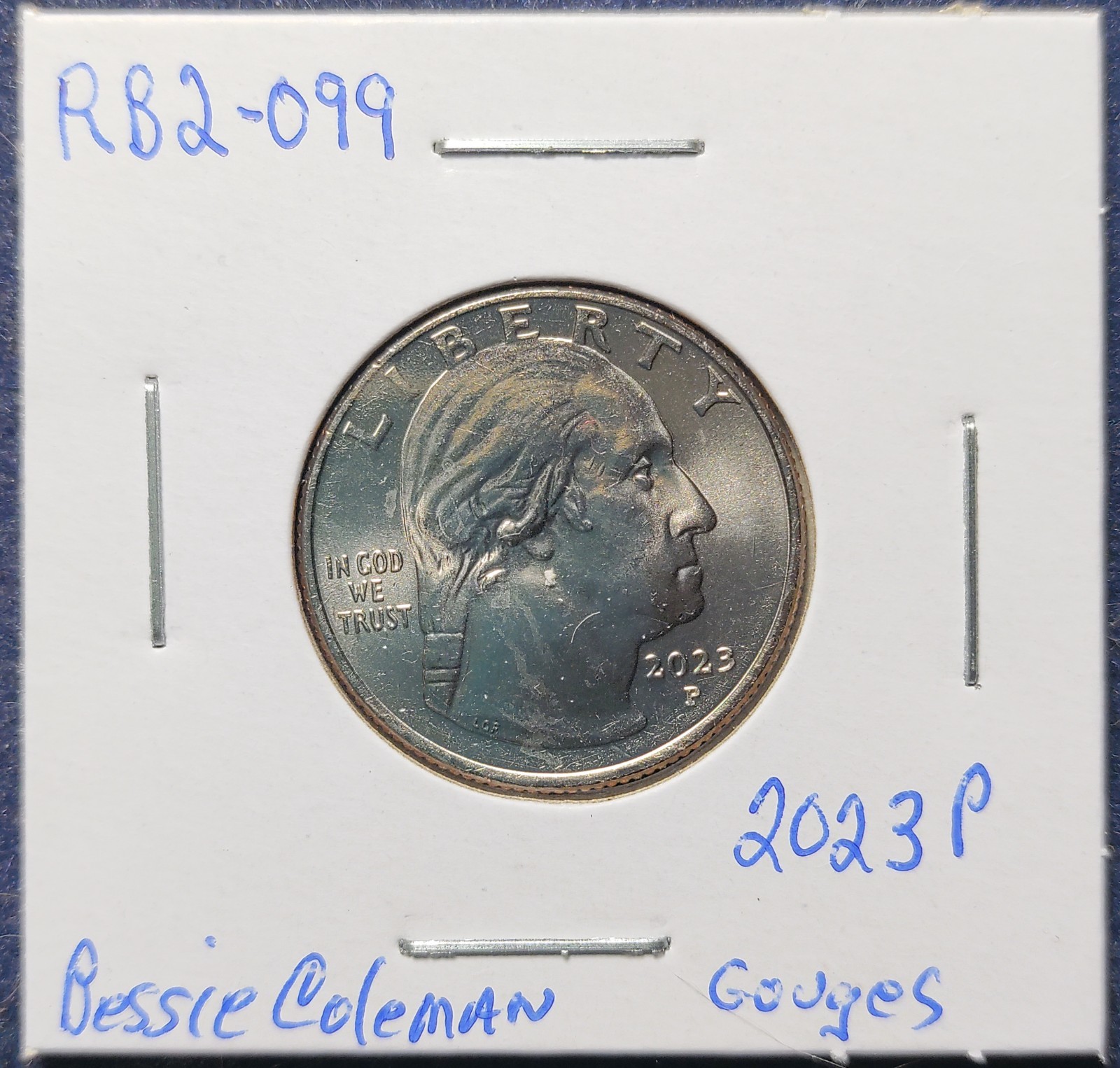 2023-P Bessie Coleman Gouges on obverse circulated Error