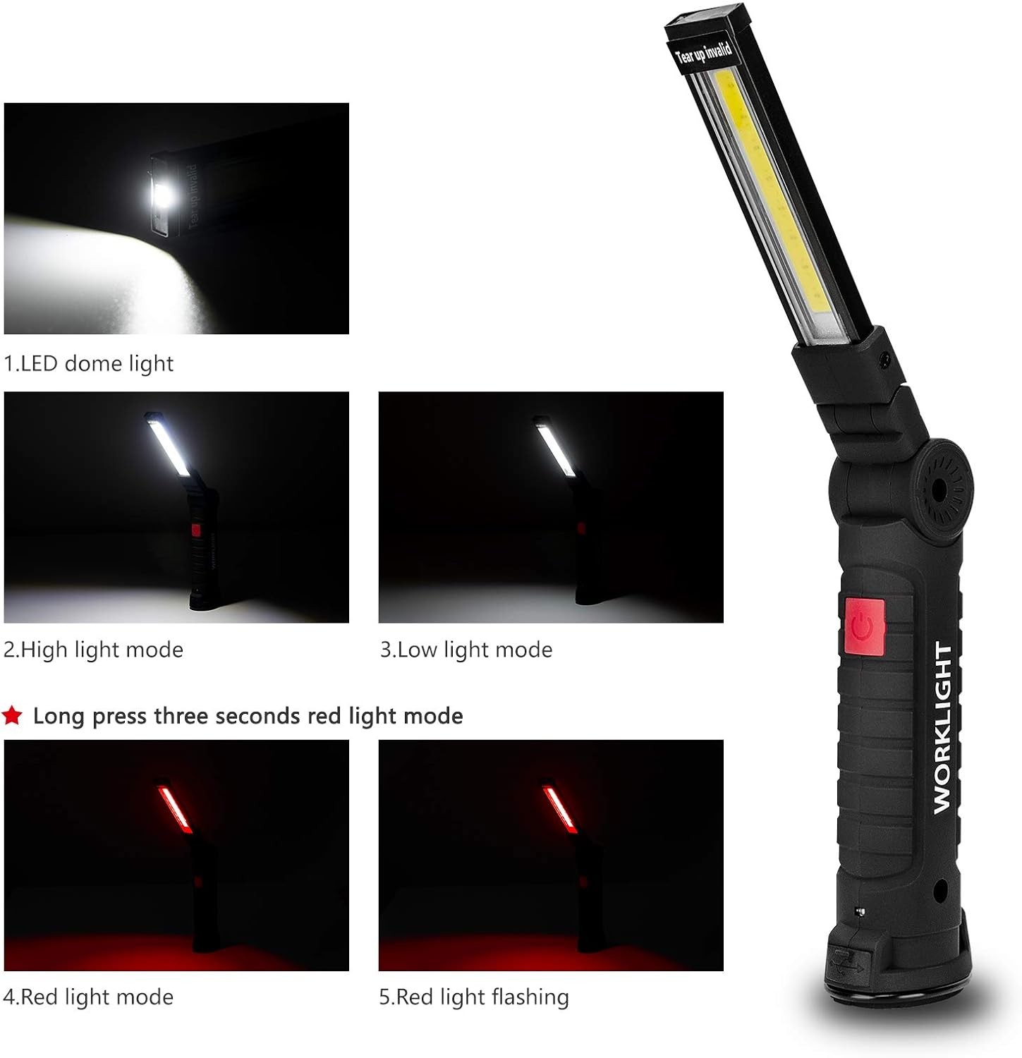 Tool Gifts for Men 2 Pack Rechargeable LED Work Lights Magnetic Base