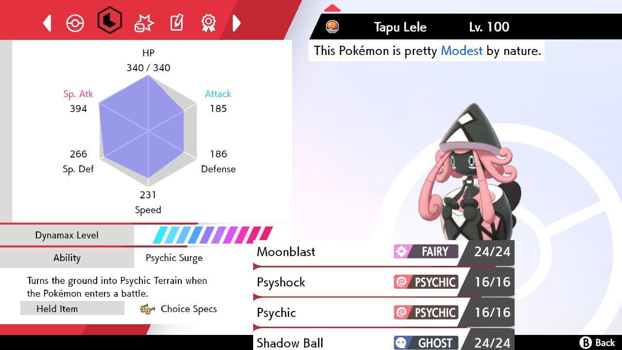 Pokemon Sword and Shield 6iv Shiny Tapu Lele - FAST DELIVERY!