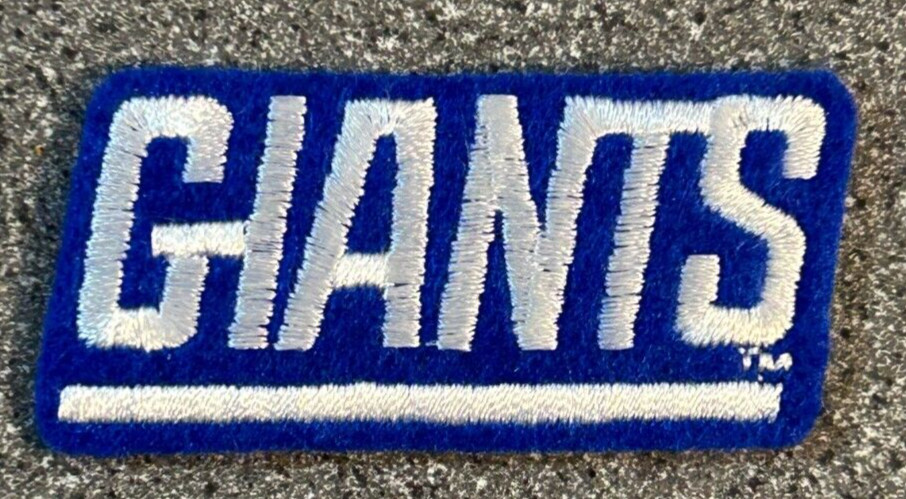 1990'S NEW YORK GIANTS NFL FOOTBALL VINTAGE 2.5" WHITE TEXT BLUE LOGO TEAM PATCH