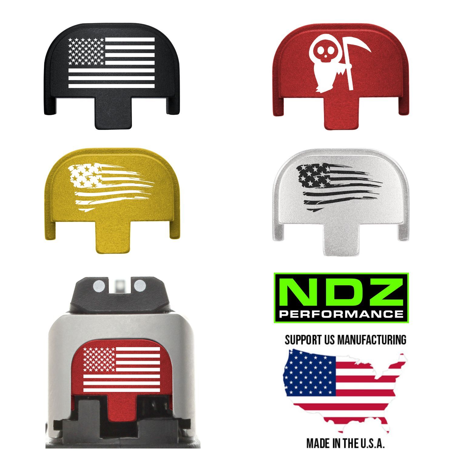 NDZ S&W SD9, SD40, 2.0, SD9 VE SD40 VE Slide Cover Back Plate Aluminum USA Made