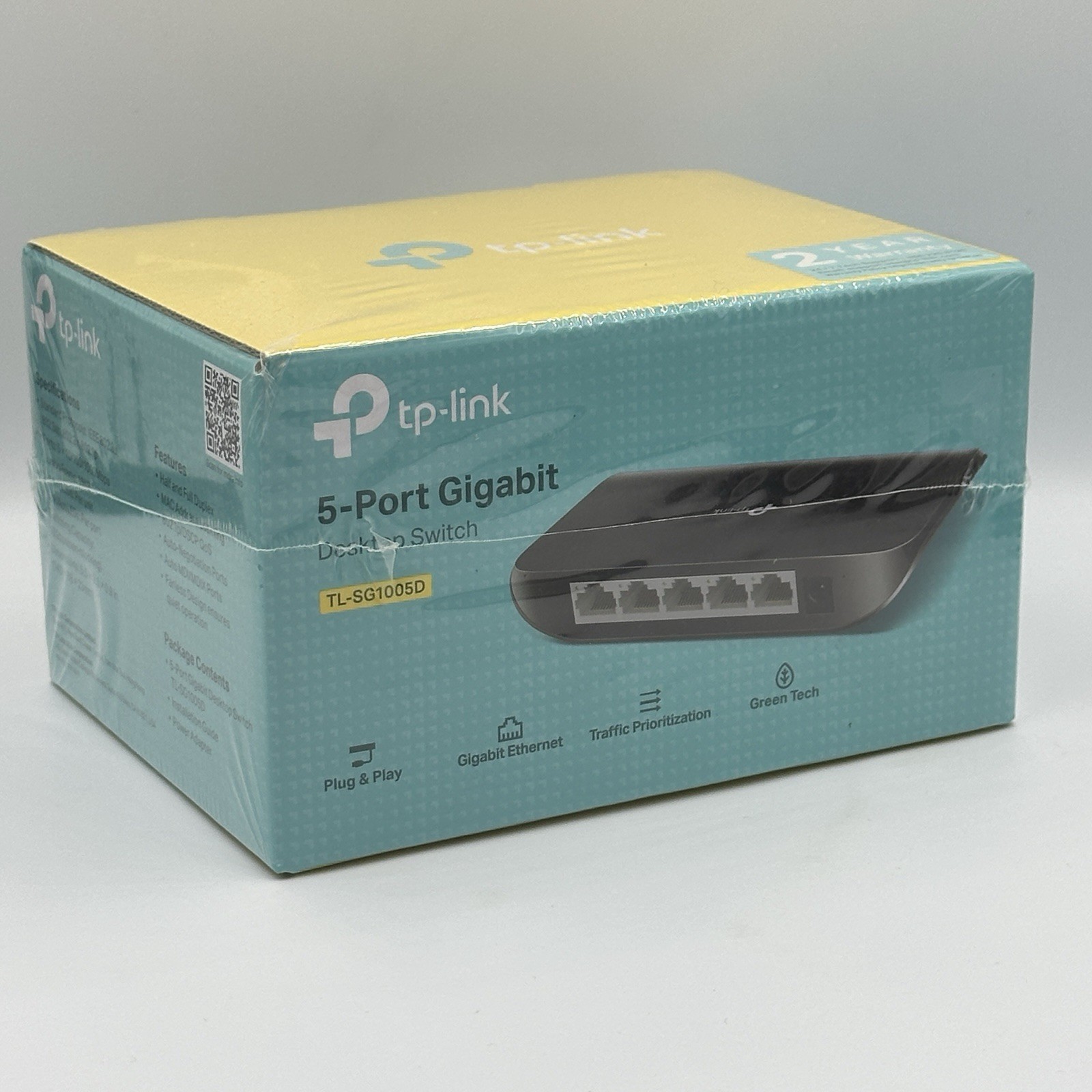 New TP-Link TL-SG1005D 5-Port Gigabit Ethernet Desktop Switch Black