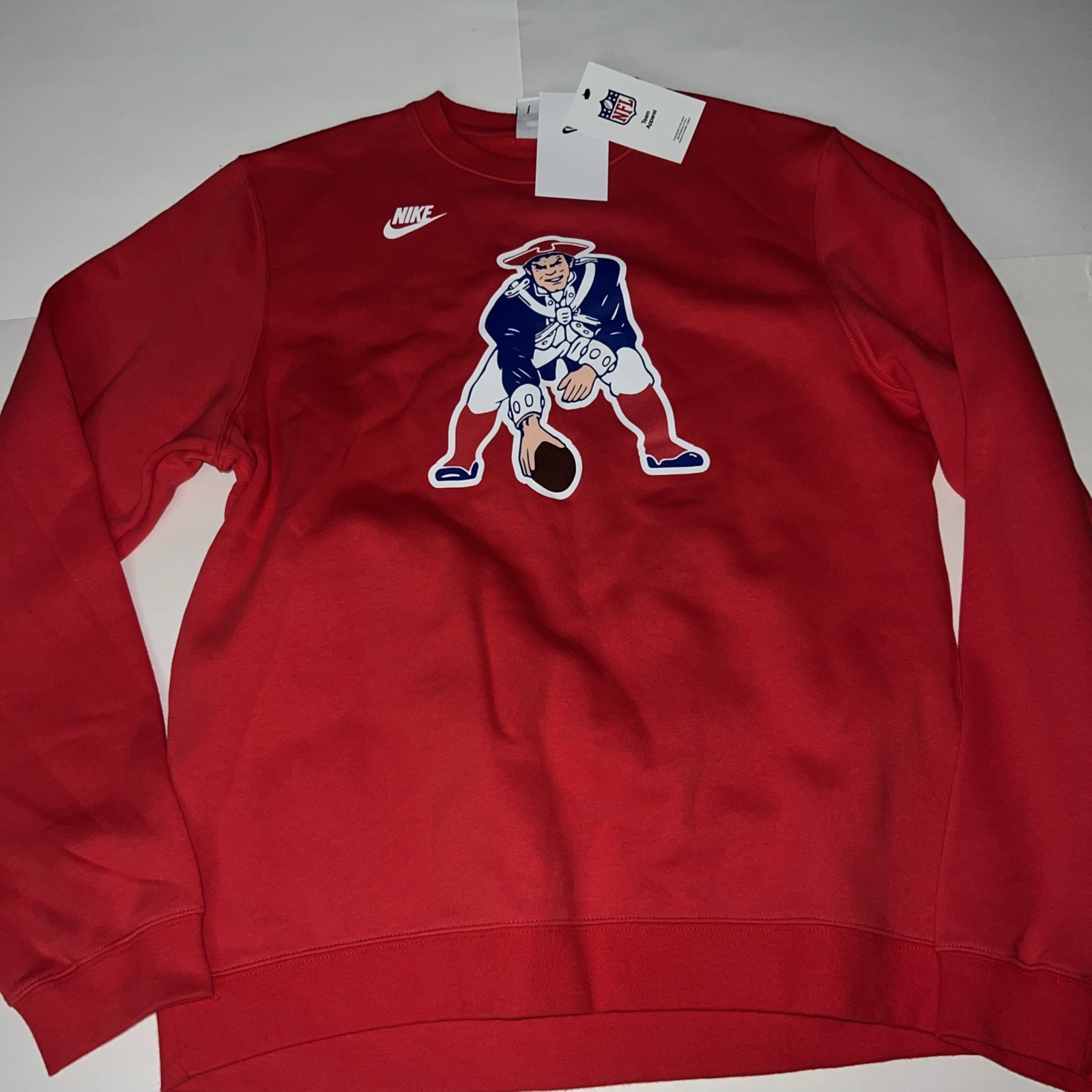 Nike New England Patriots Sideline Red Club Crew Sweatshirt Sz XL $75