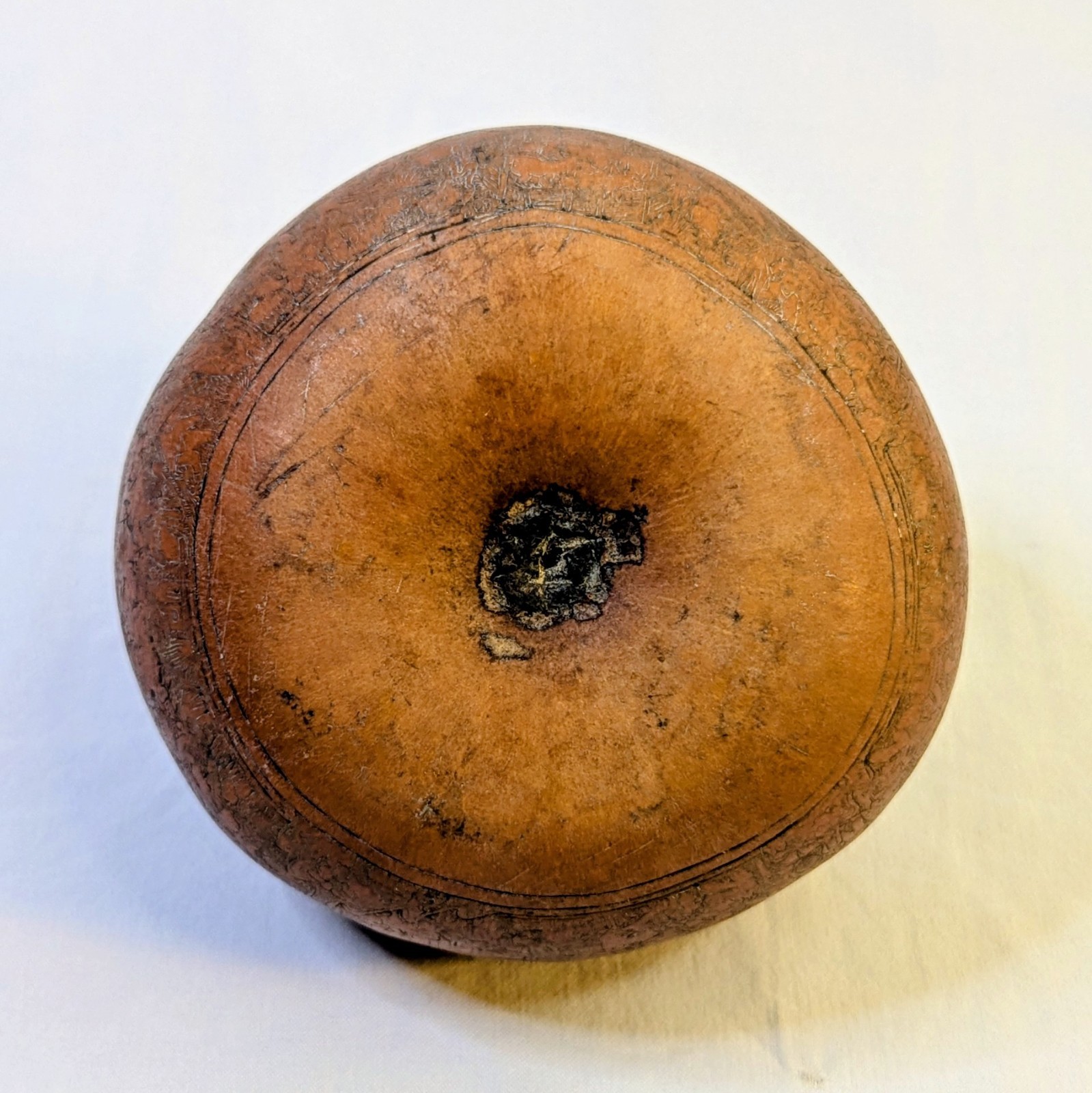 Vintage Peruvian Mate Burilado Hand Carved Gourd Intricate Village Life Art