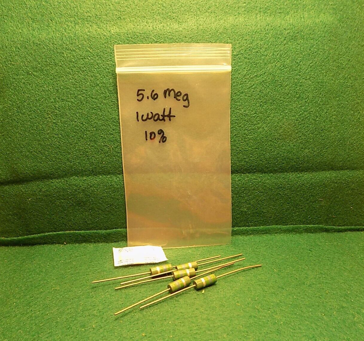 (1) 5 Pack Carbon Comp 5.6 MEG OHM 1 Watt 10% Resistors NOS