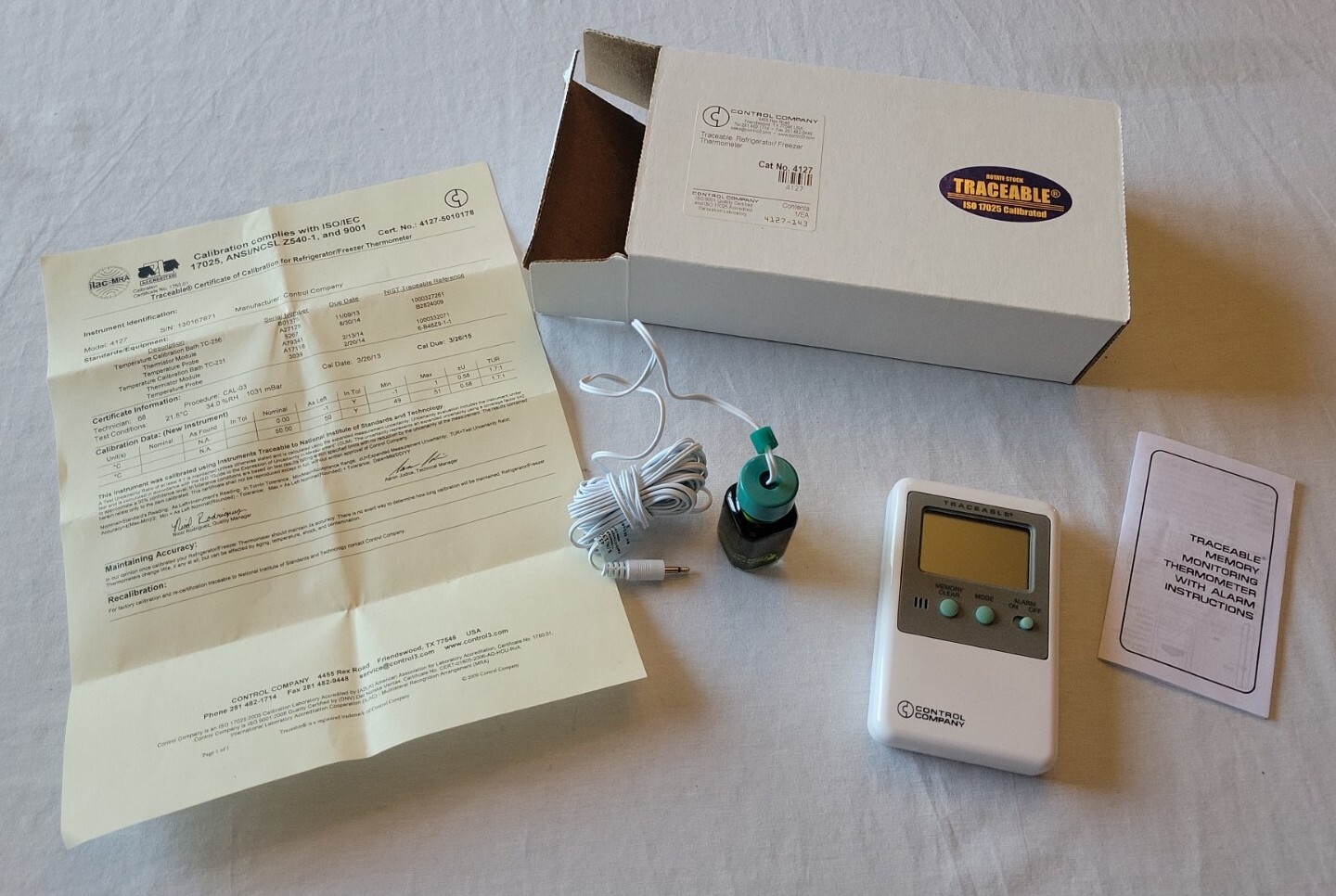 Used Control Company 4127 Traceable Refrigerator Freezer Thermometer