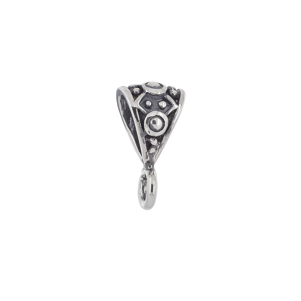 Oxidized Sterling Silver Pendant Clasp Bail Connector with Open Loop #51124