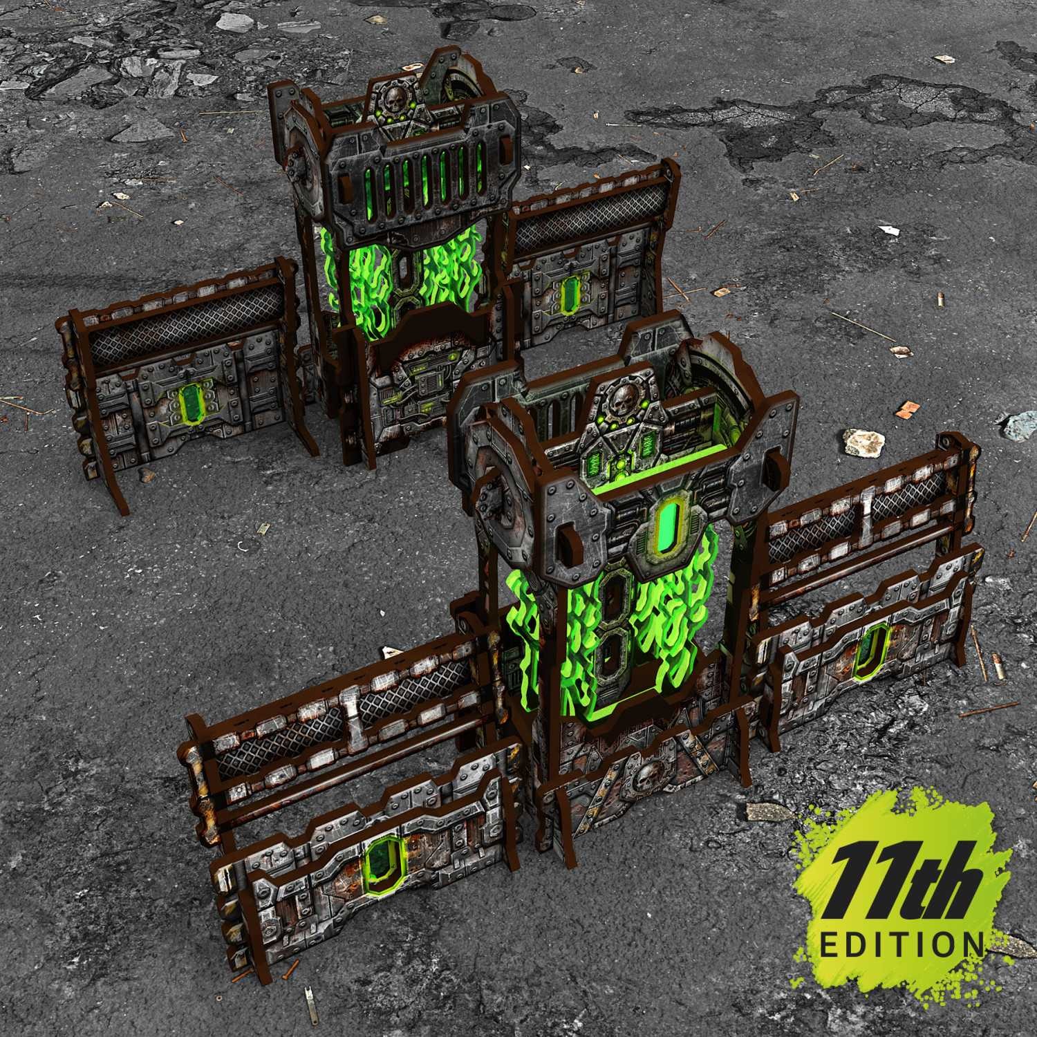 Green Stuff World Pre-painted Power Generator and Defensive Barricades 11th edit