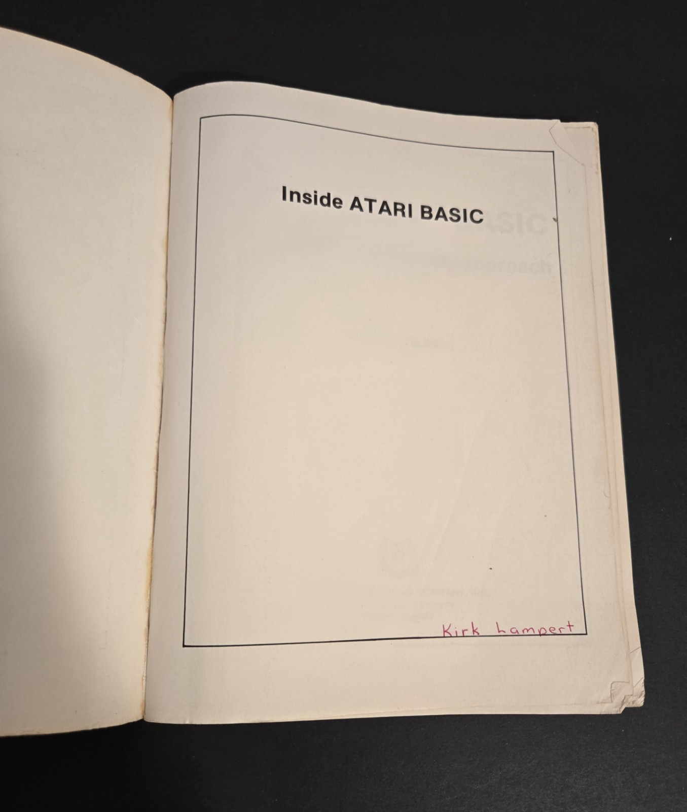 Inside ATARI Basic by Bill Carris 1983 Fast, Fun, And Friendly Approach
