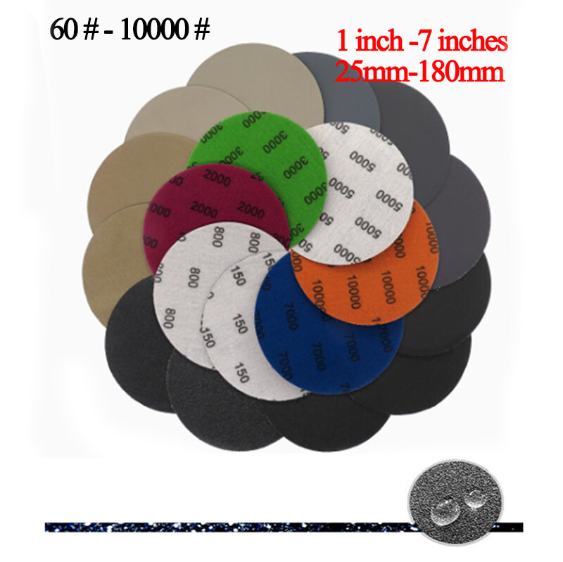 10Pcs 25mm-180mm Wet and Dry Sanding Discs Hook & Loop Polishing Sandpaper Pads