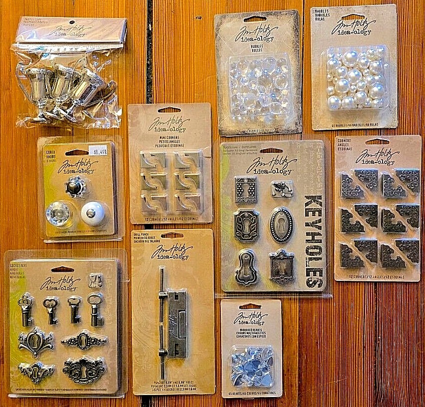 Tim Holtz idea-ology oddities: Wishbones, Bubbles, Knobs, Rubs, Santas & more!