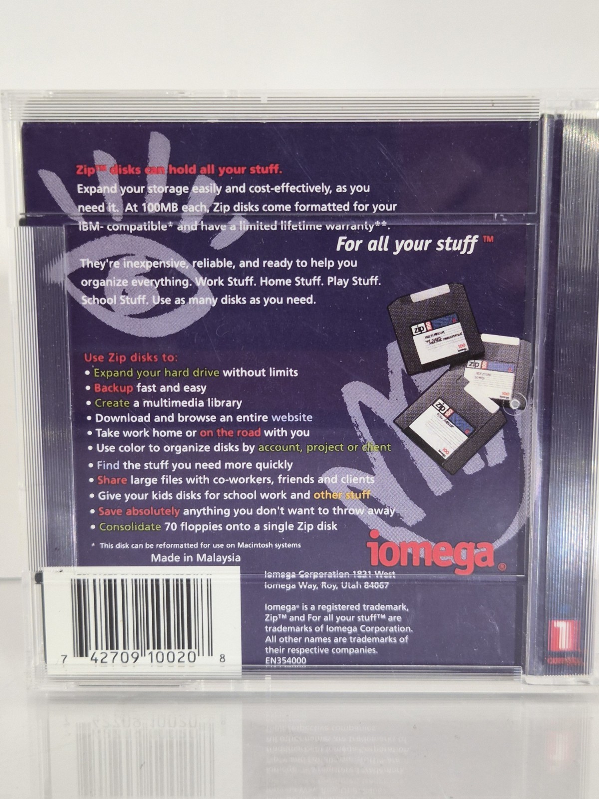 2 Iomega ZIP DISK 100 Formatted for PC NEW