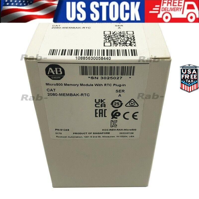 NEW Original Allen Bradley 2080-MEMBAK-RTC Memory Module With RTC Plug-In