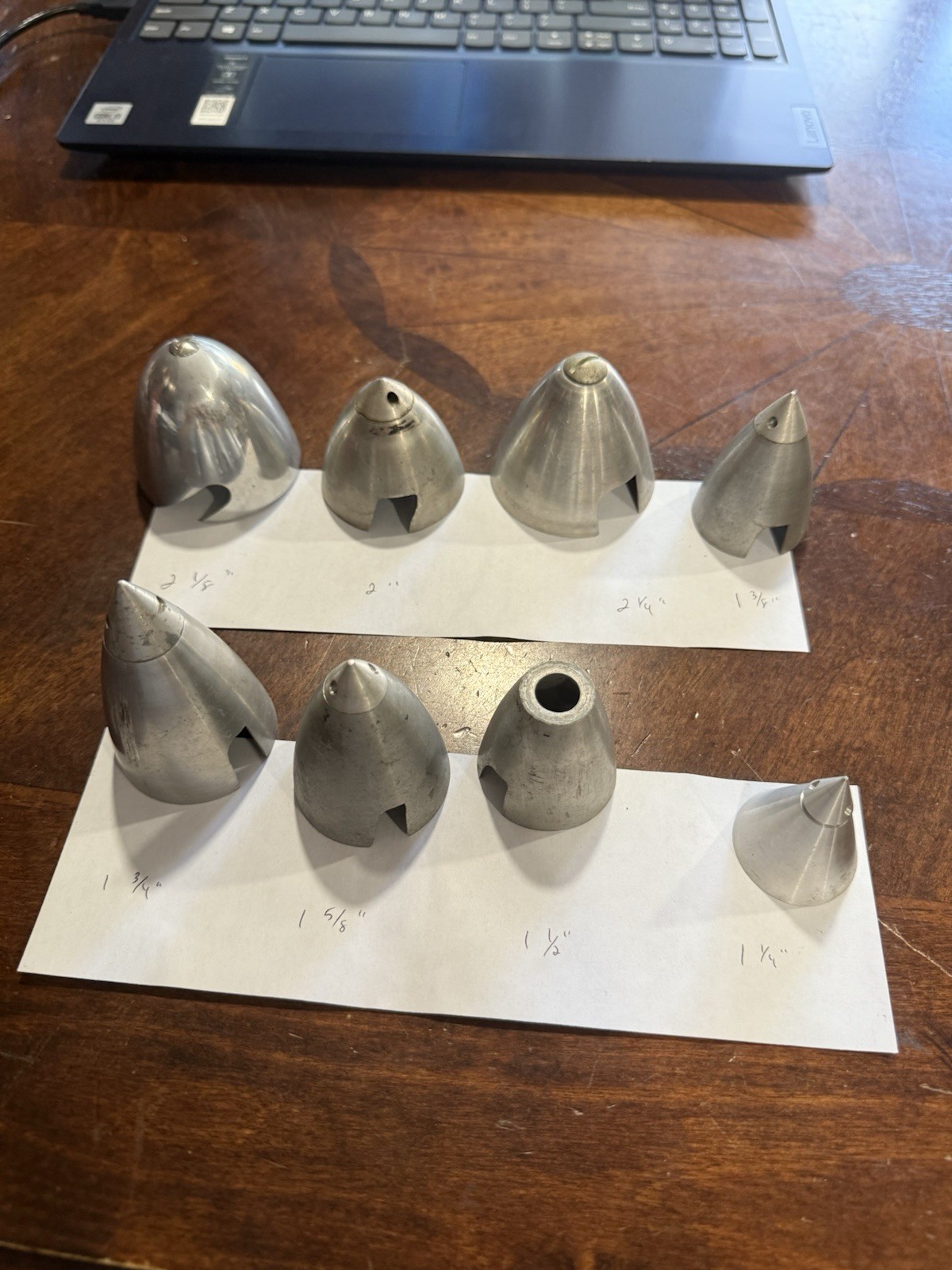 Model Airplane Engine Aluminum Spinners   FROOM And Others Lot Of 8 Vintage