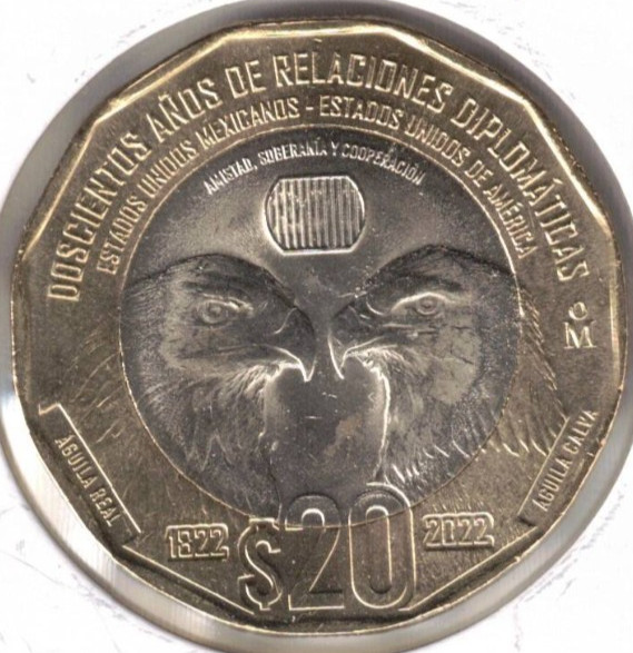 2022 Mexico 20 pesos Brilliant Uncirculated Eagles Commemorative coin!