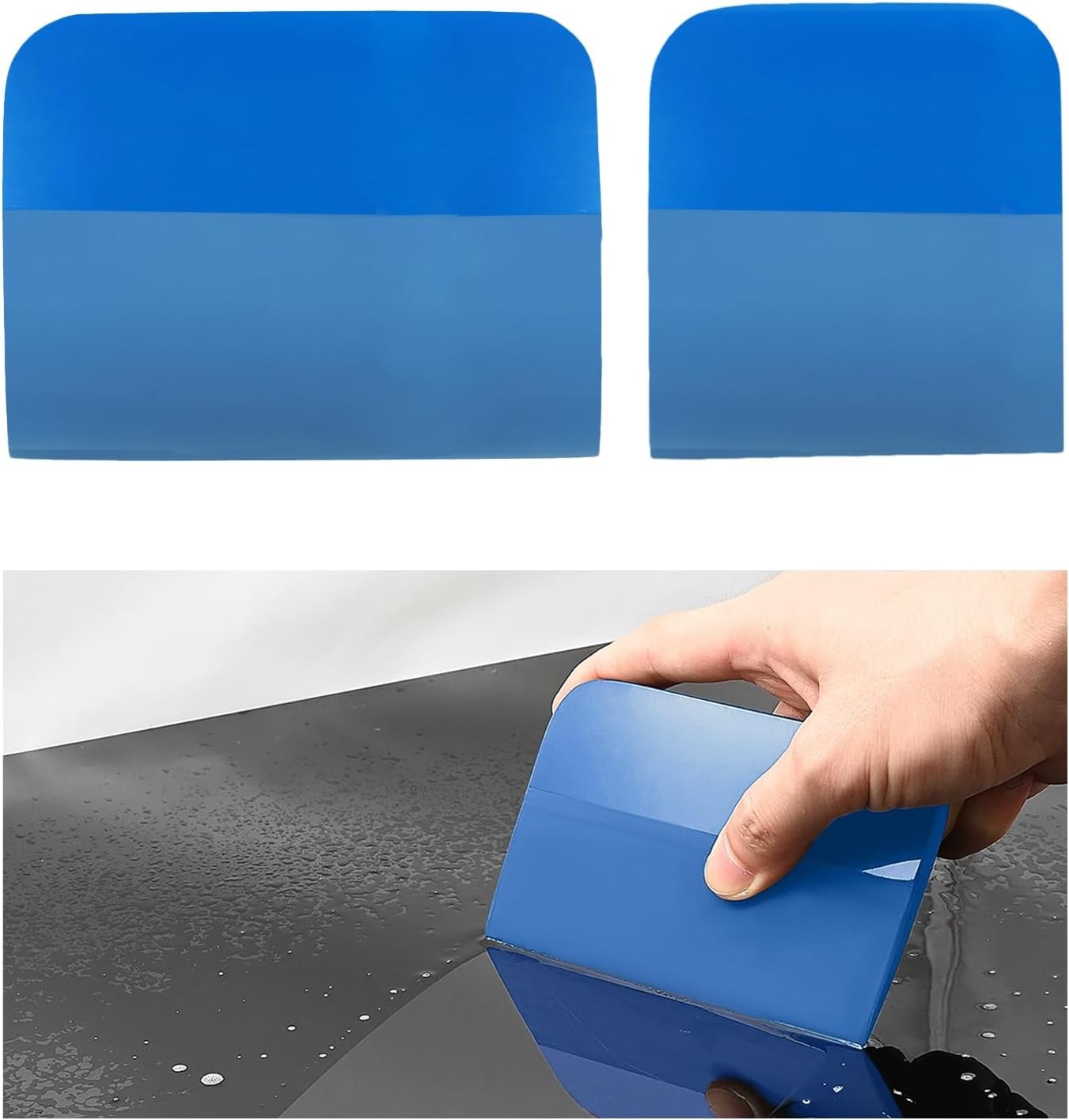 2 PCS PPF Squeegee, Anti-Scratch TPU Rubber Window Tint Squeegee Vinyl Blue