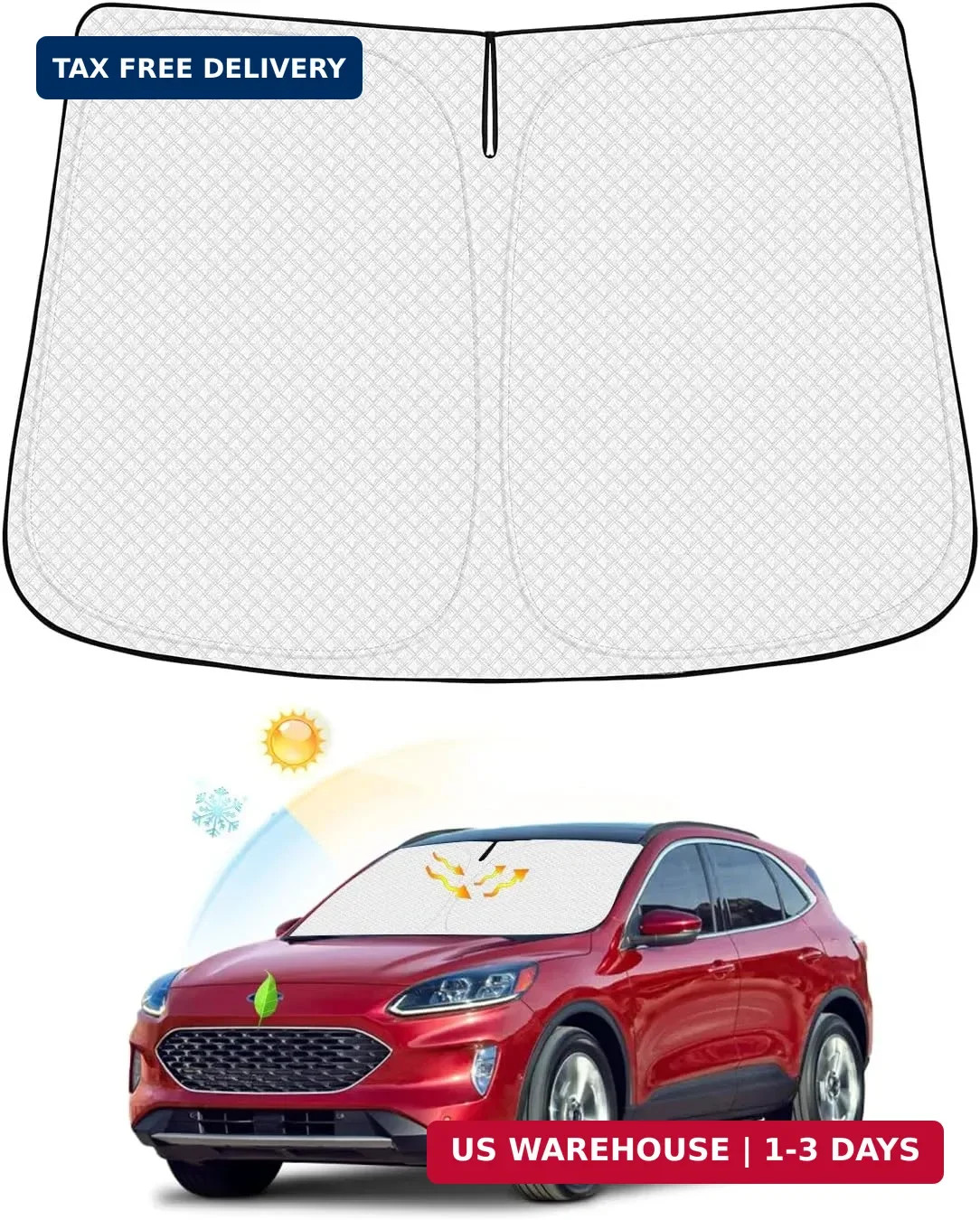 Windshield Sun Shade for 2020-2025 2026 Ford Escape Accessories Thicken 6-Layer