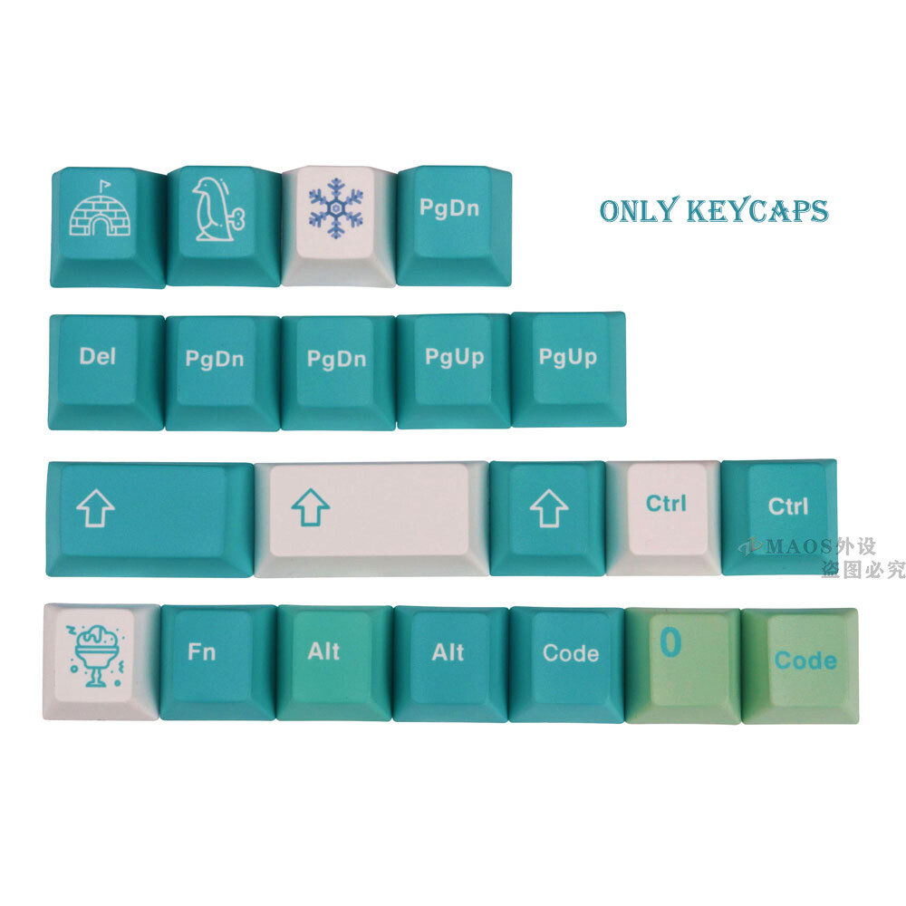 DIY White Green Gradient Theme Keycap Cherry Profile PBT 108 Key for Cherry MX