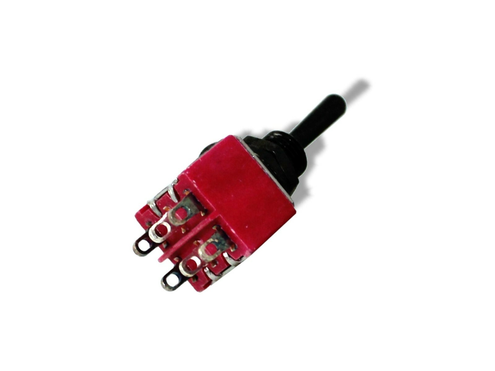 Switch Mini Toggle ON OFF ON Black with Black Knob 081382BK
