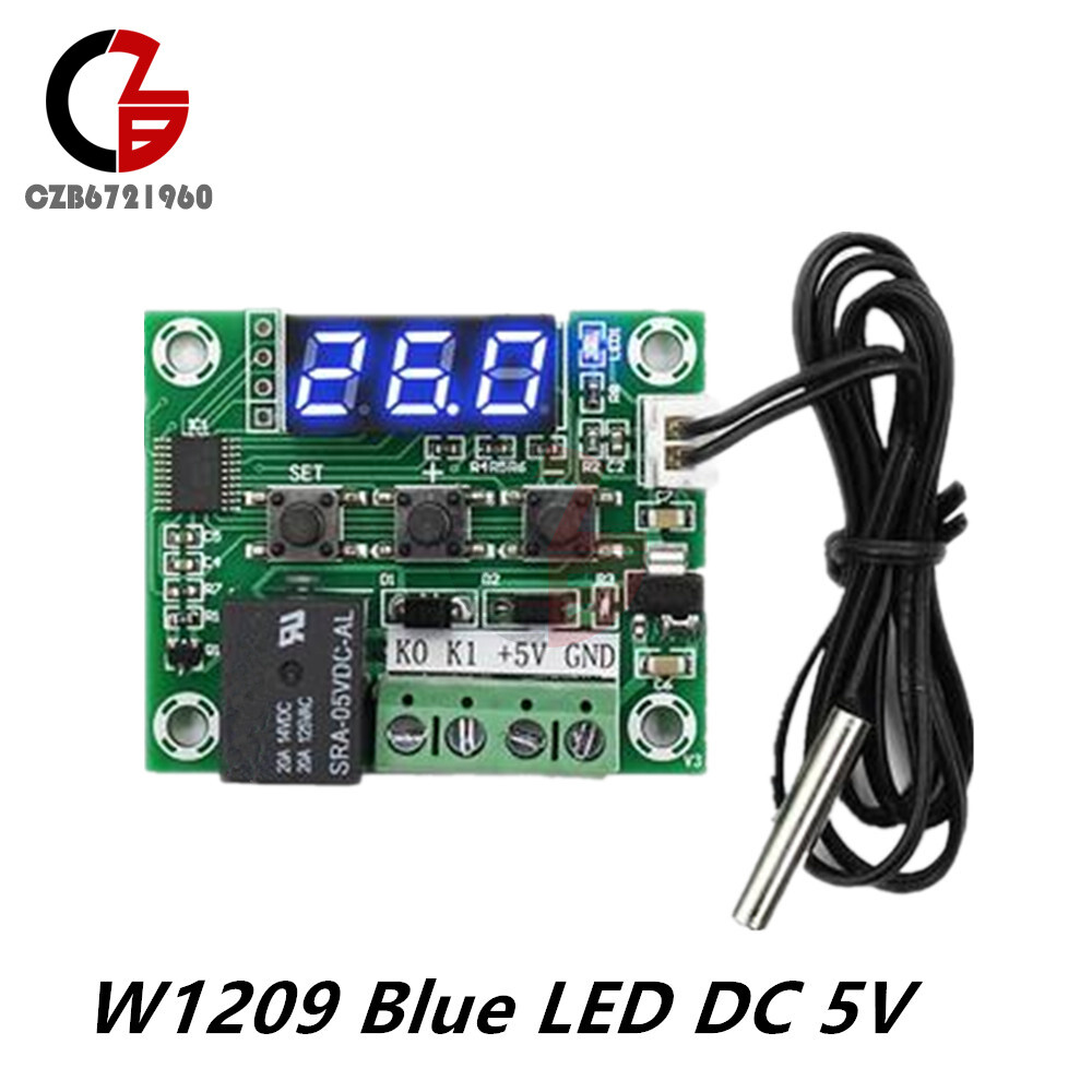 DC 5V W1209 Blue LED Temperature Switch Thermometer Controller Thermostat Sensor