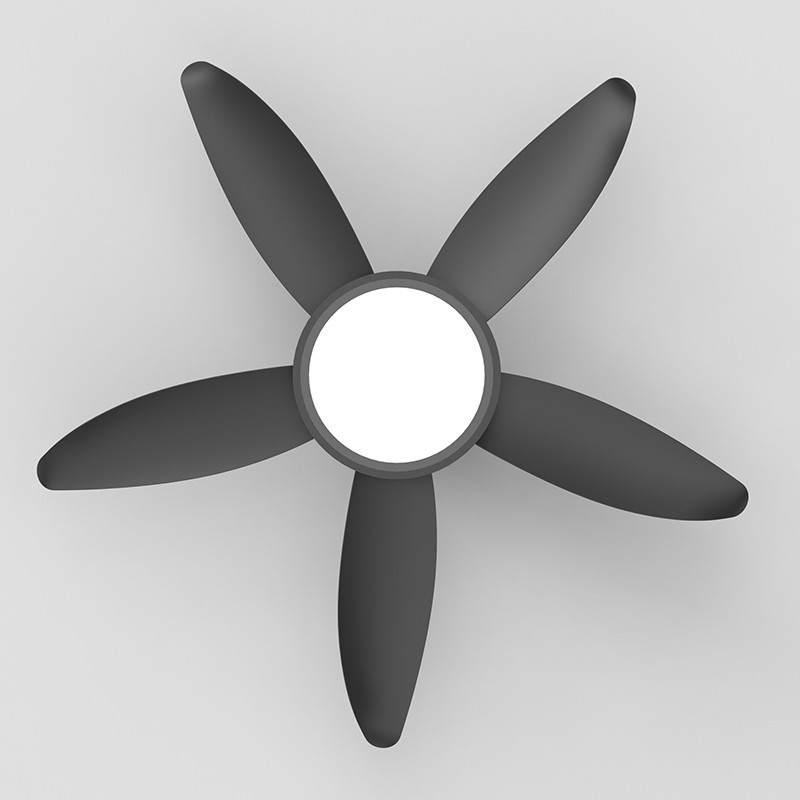 42" Low Profile Black Ceiling Fans with LED Light Flush Mount Remote APP Control