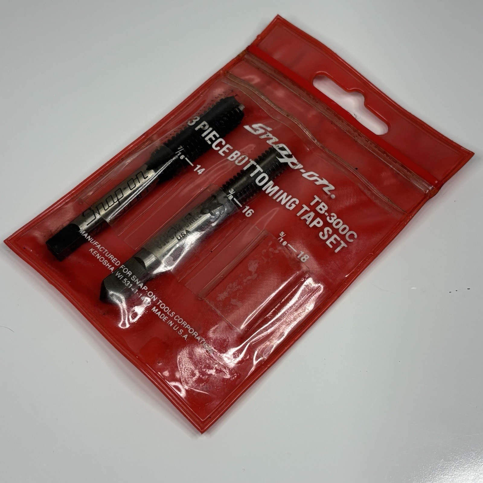 New Snap On Tools TB-300C 3 Piece Bottoming Tap Set (Missing The 5/16-18 ) READ