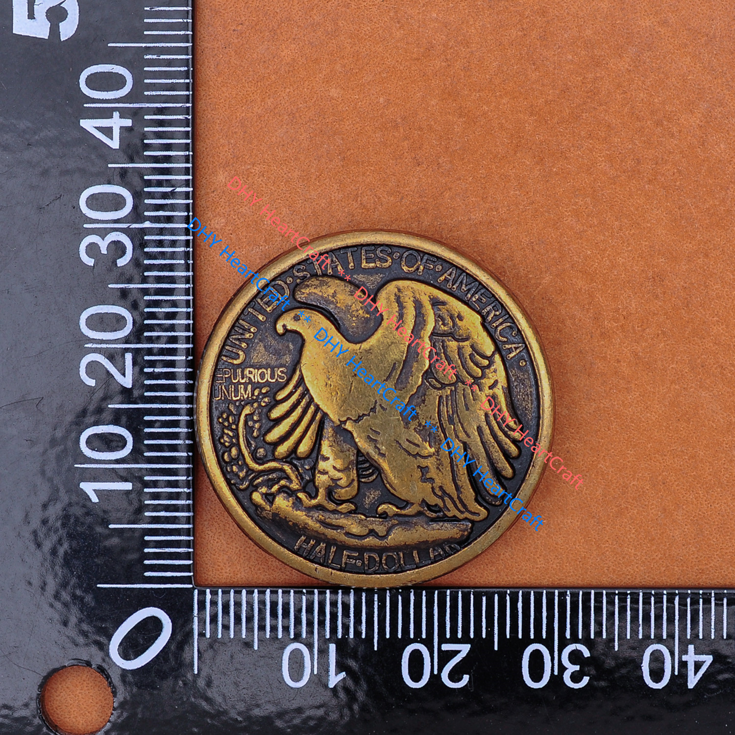 10X Retro Half Dollar Liberty Eagle Replica Leathercraft Conchos Set Screw Back