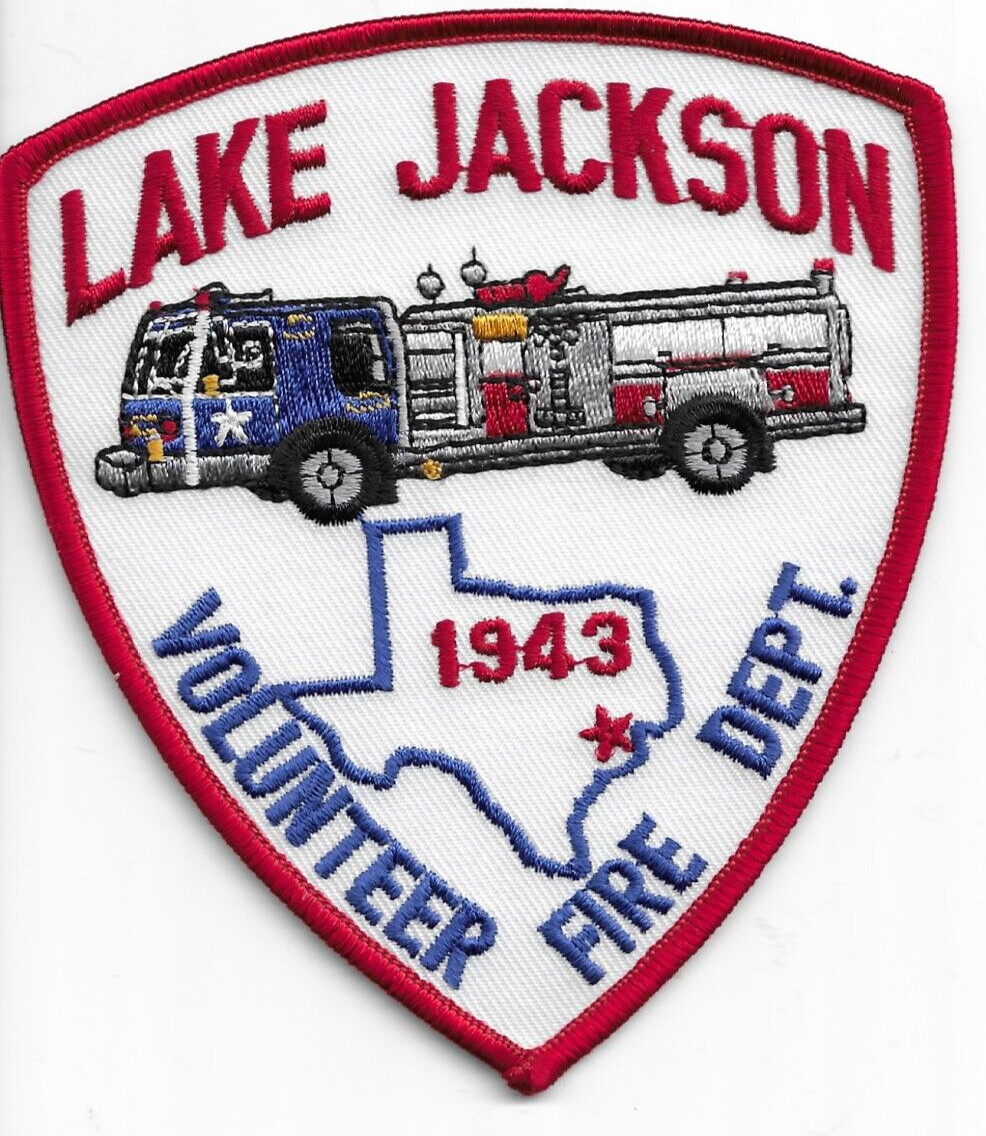 Lake Jackson - 1943 - Vol. Fire Dept., Texas (4" x 4.5" size) fire patch