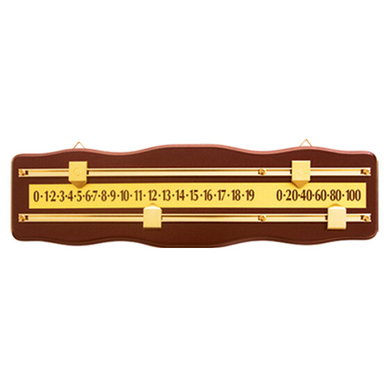 Wooden Snooker Scoreboard Score board Scorer Walnut & Brass Pointers Numbers