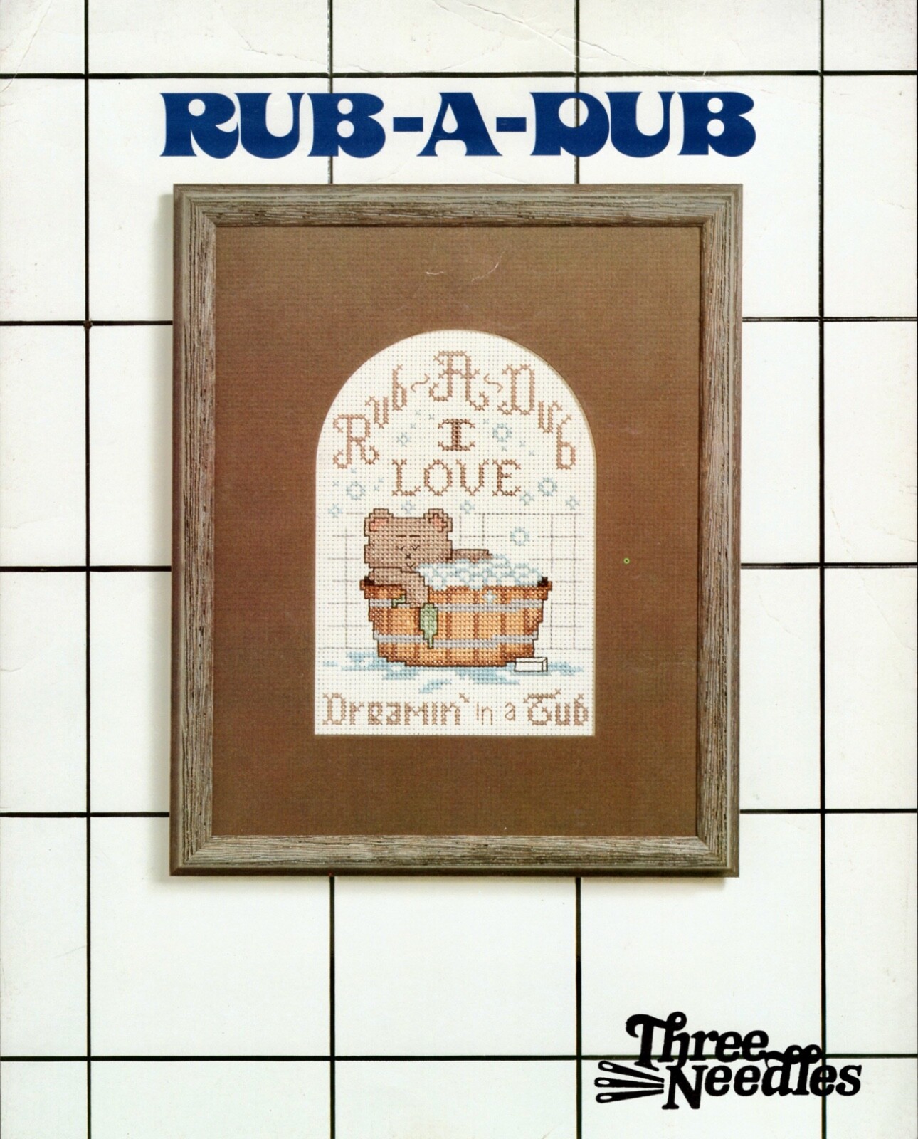 RUB-A-DUB Bath Time Cross Stitch Pattern by Three Needles