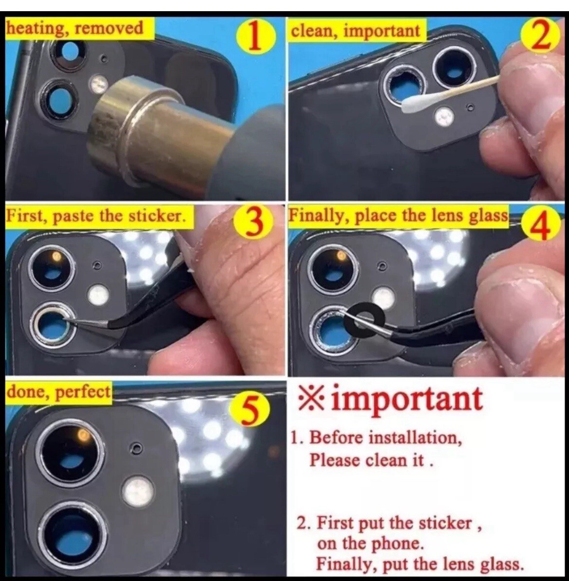 1 SetRear Back Camera Lens replacement  For  iPhone 16Pro/16Pro Max