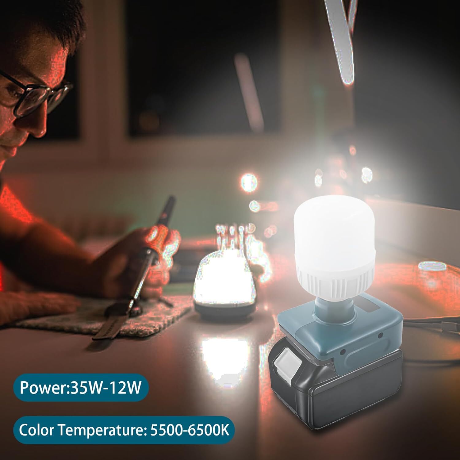 LED Work Light Protable Lamp Flashlight Camping Light for Makita 18V Lantern