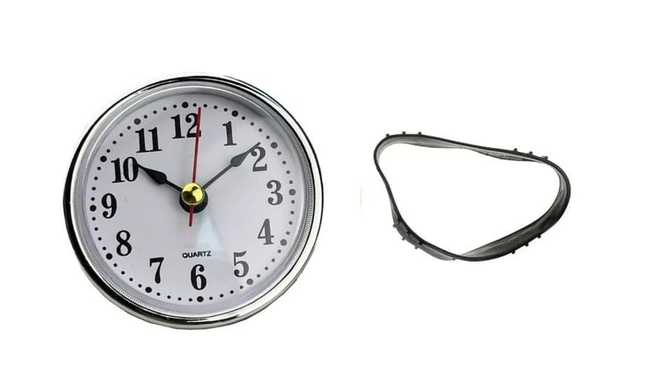 Silver Mini Clock,Insert 2-1/2Inch 65mm Round Movement Clock,Head Mini Home D...