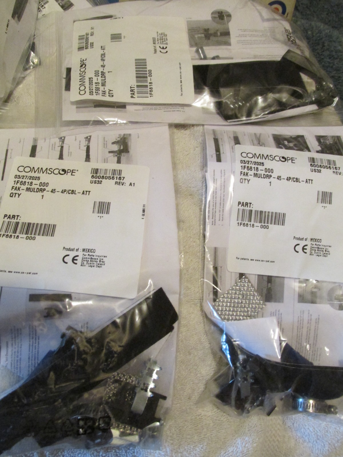 Lot of 3 - New SEALED - Commscope Sealing Plug Ground Kit Cable pack - 1F6818
