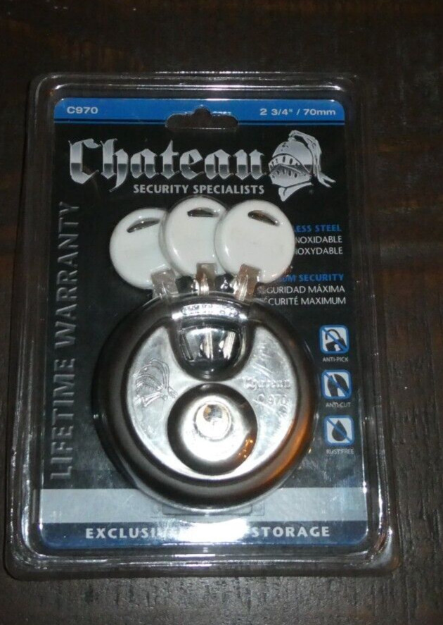 Chateau Maximum Security Disc Lock C-970 with Three Keys 2 3/4" 70mm