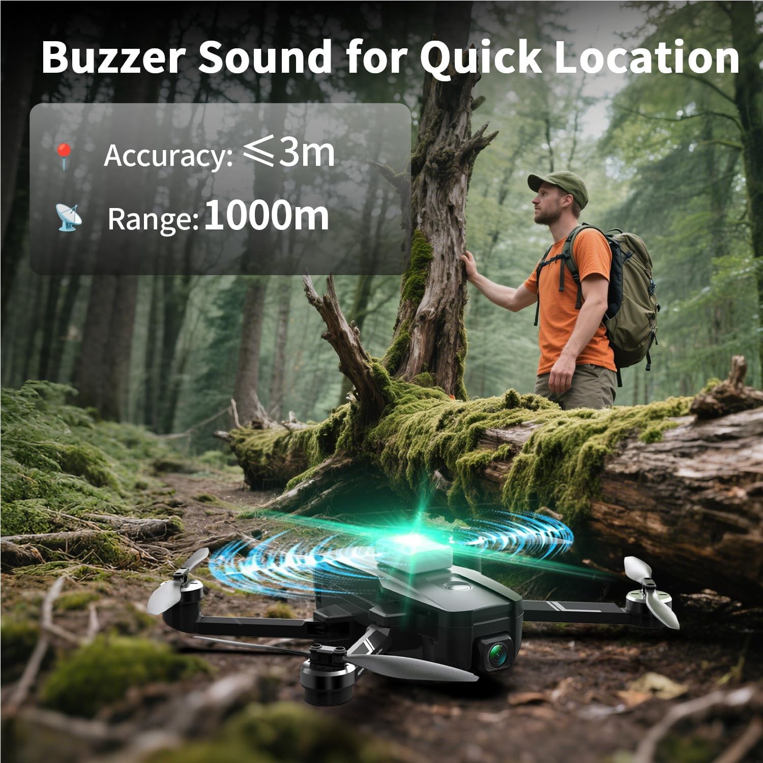 Holyton FAA Compliant Remote ID Module with Buzzer & Strobe Light, GPS Grey
