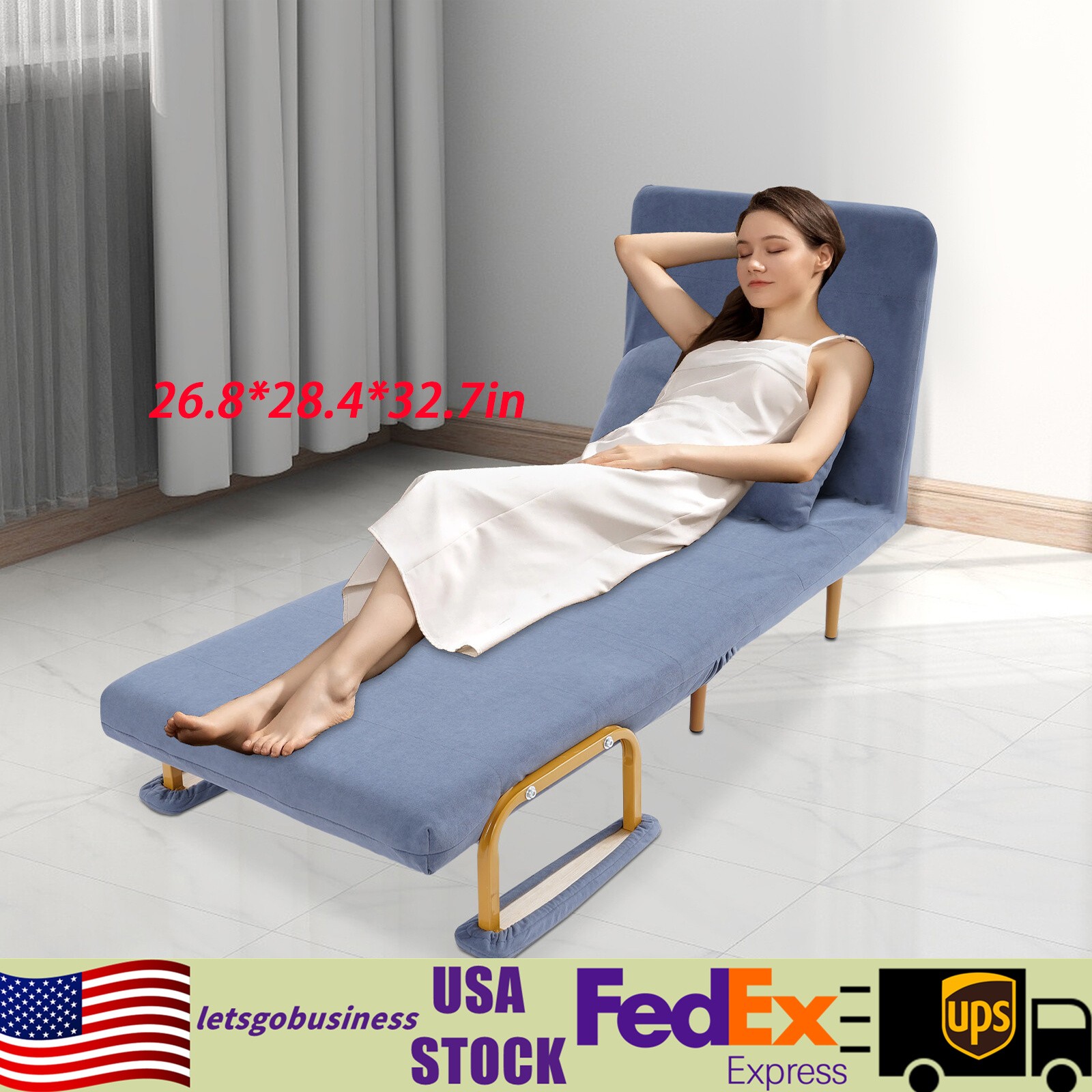 Premium Iron Sponge Folding Sofa Bed 68x190cm Rust-proof For Indoor Places