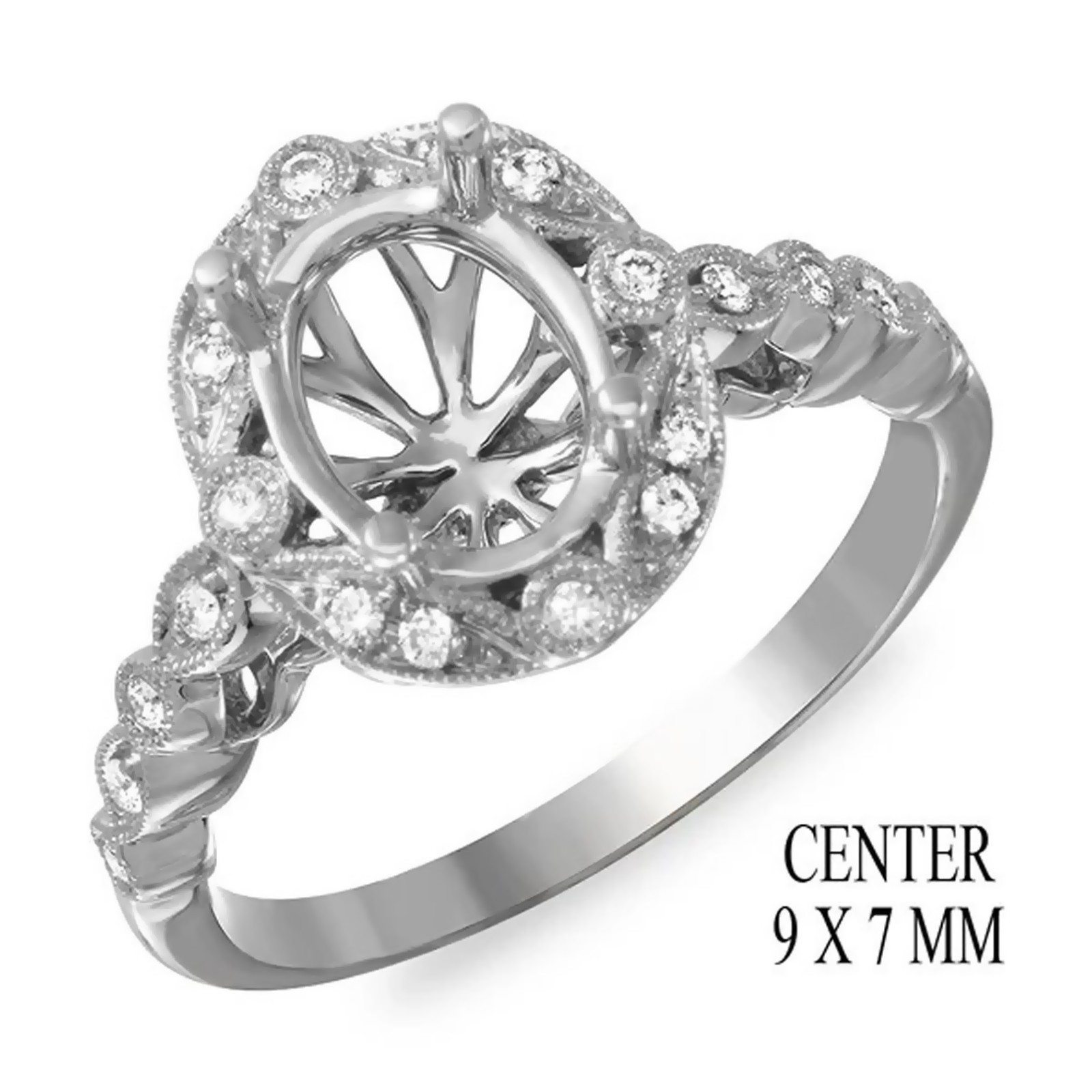 Ring Setting Oval 9x7 mm Blank Mounting Women Ring 925 Sterling Silver