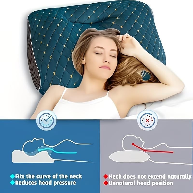 1 Pcs Ergonomic Soft Adjustable Neck Pillow Help Sleeping 100% UPGRADE