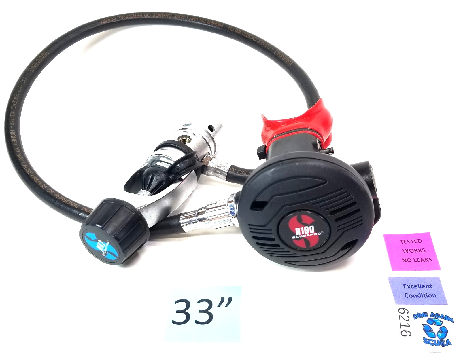 Scubapro Regulator Set MK2 Yoke 1st Stage R190 2nd Stage Scuba Dive       #6216