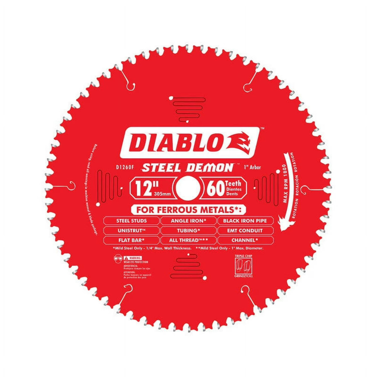 Steel Demon 12 in. Dia. x 1 in. Carbide Saw Blade 60 teeth 1 pk
