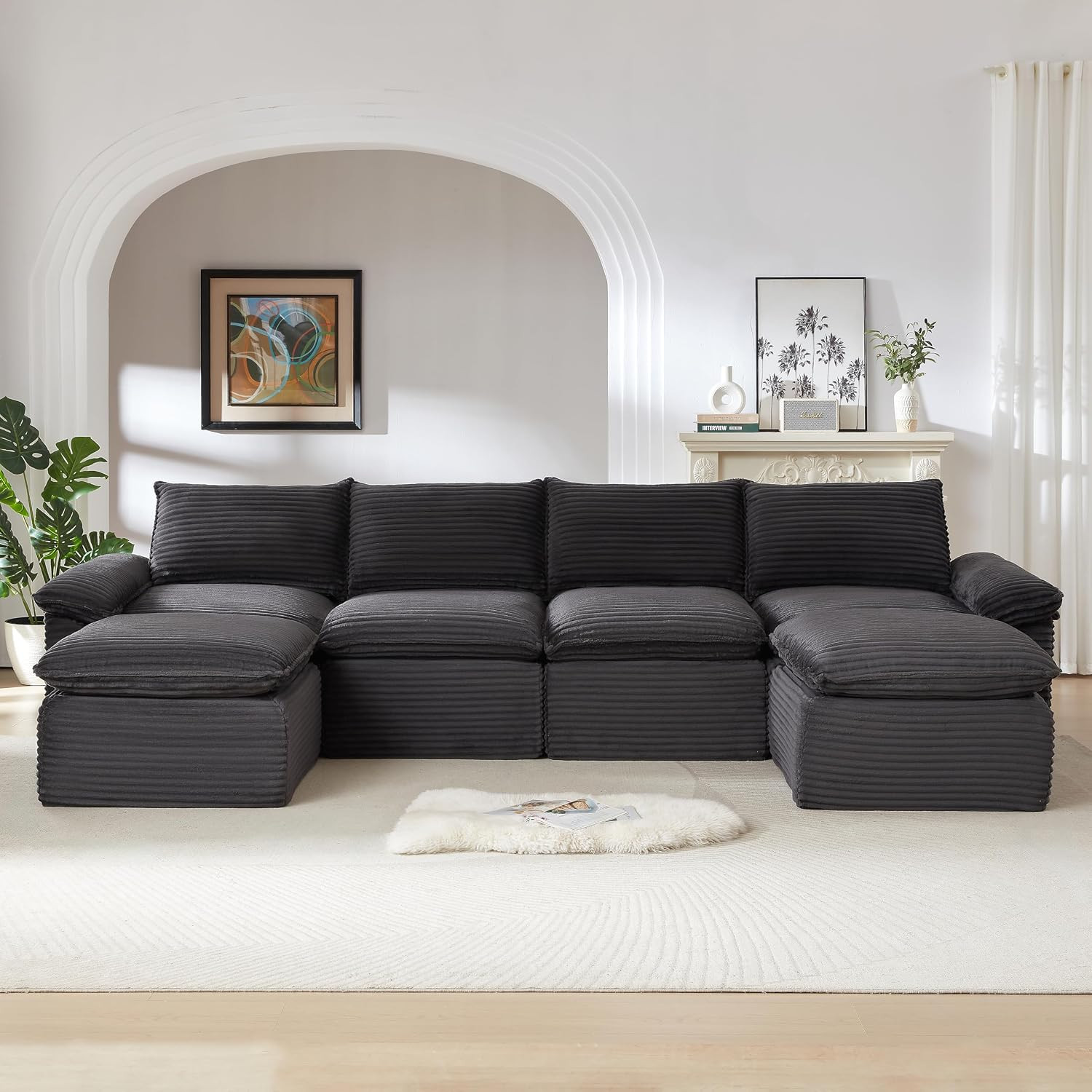 Cloud Modular Sectional Couches Boneless Sofa for Living Room, 142" Oversized U