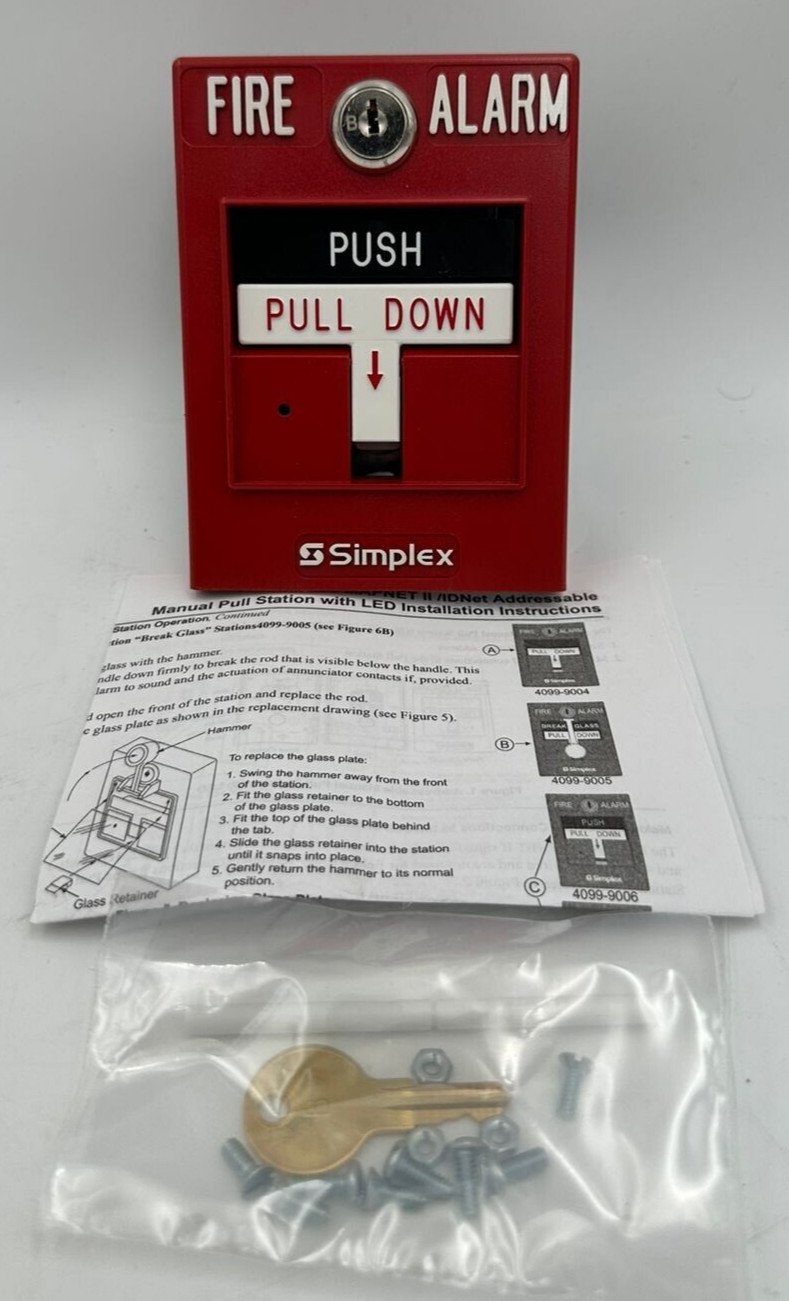 SIMPLEX 4099-9006 PULL STATION WITH KEY P/N:06501211