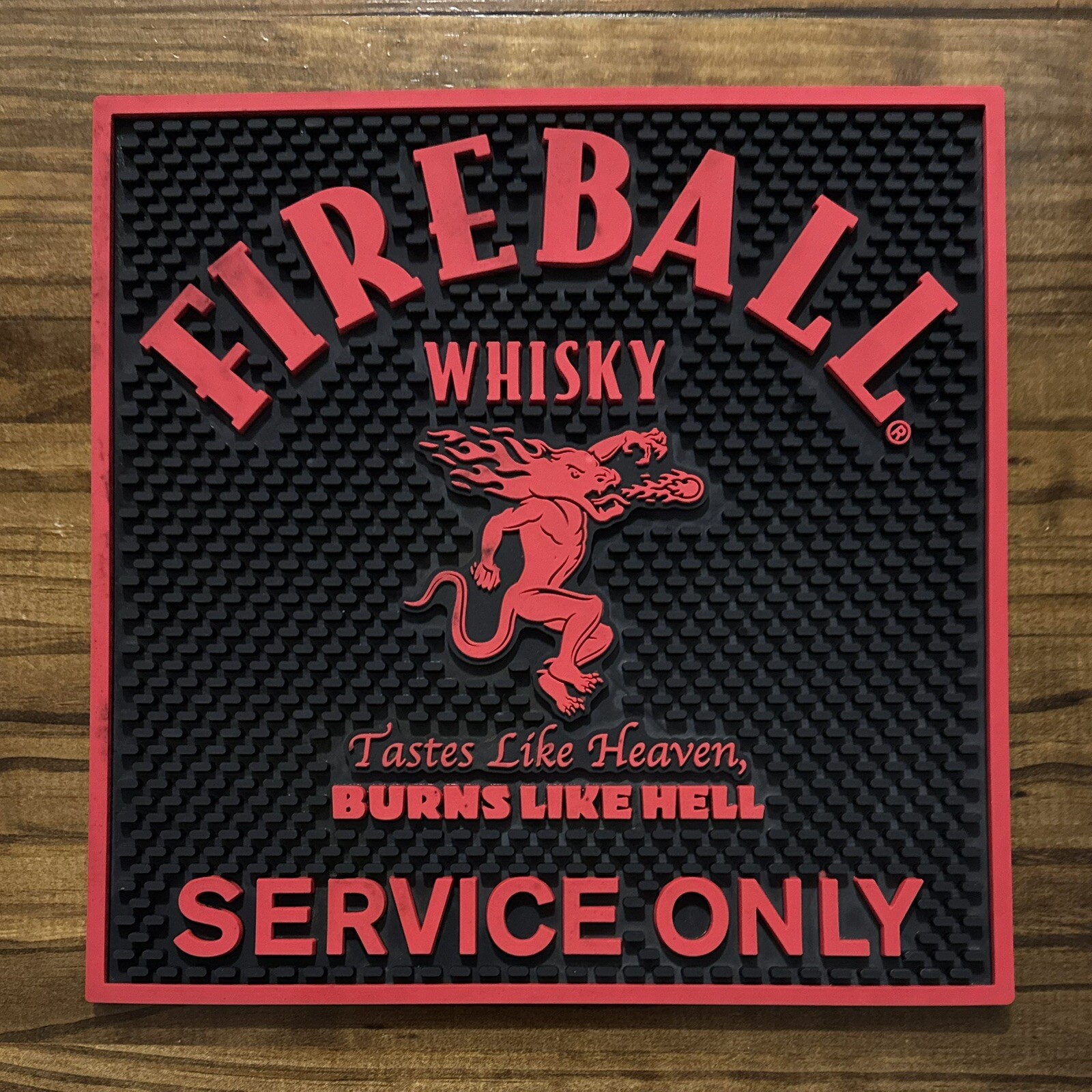Fireball Cinnamon Whiskey Tastes Like Heaven Burns Like Hell Bar Mat Change Mat