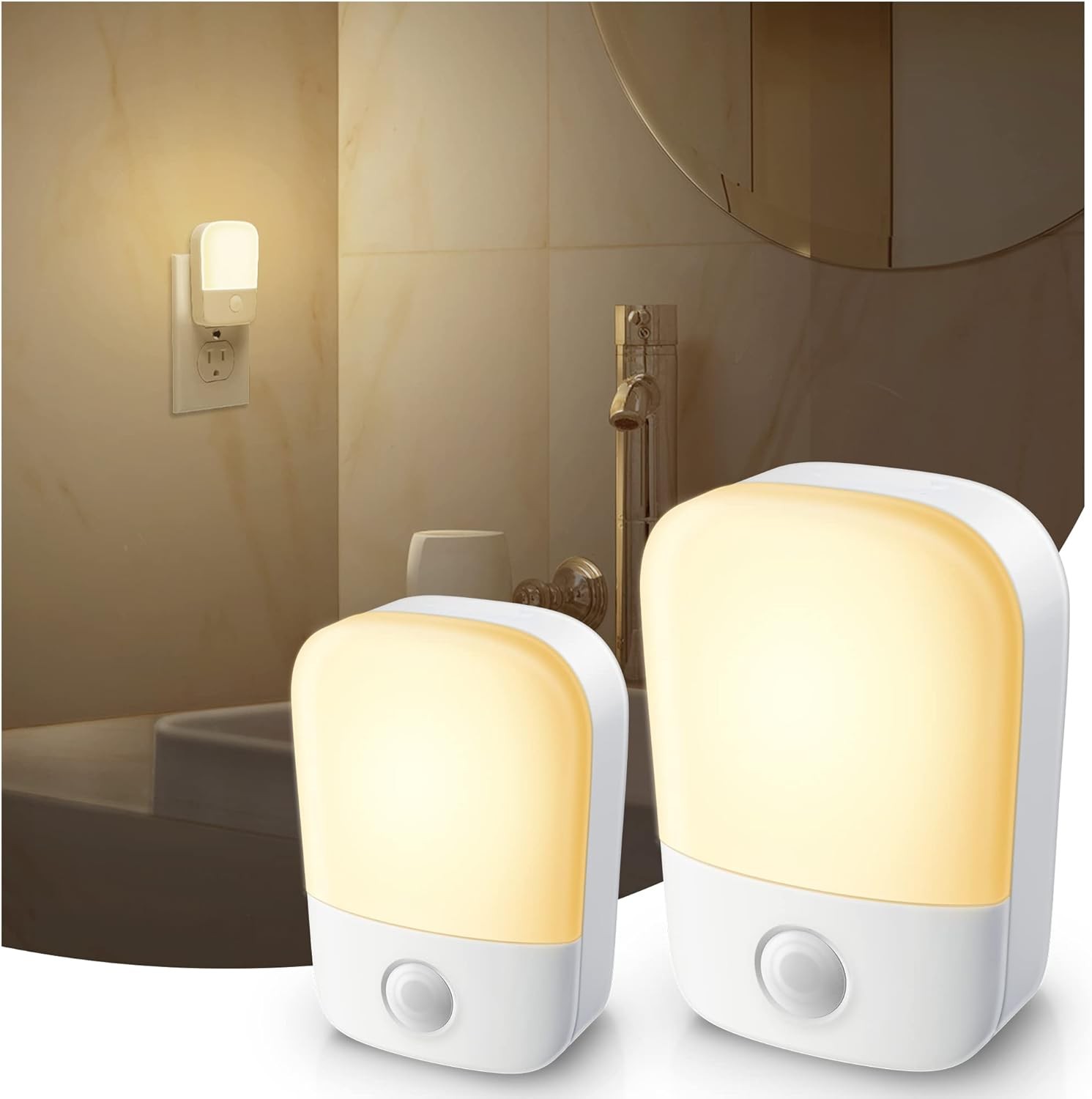Night Lights Plug into Wall[2 Pack], Light with Dusk 2 Pack, Soft White