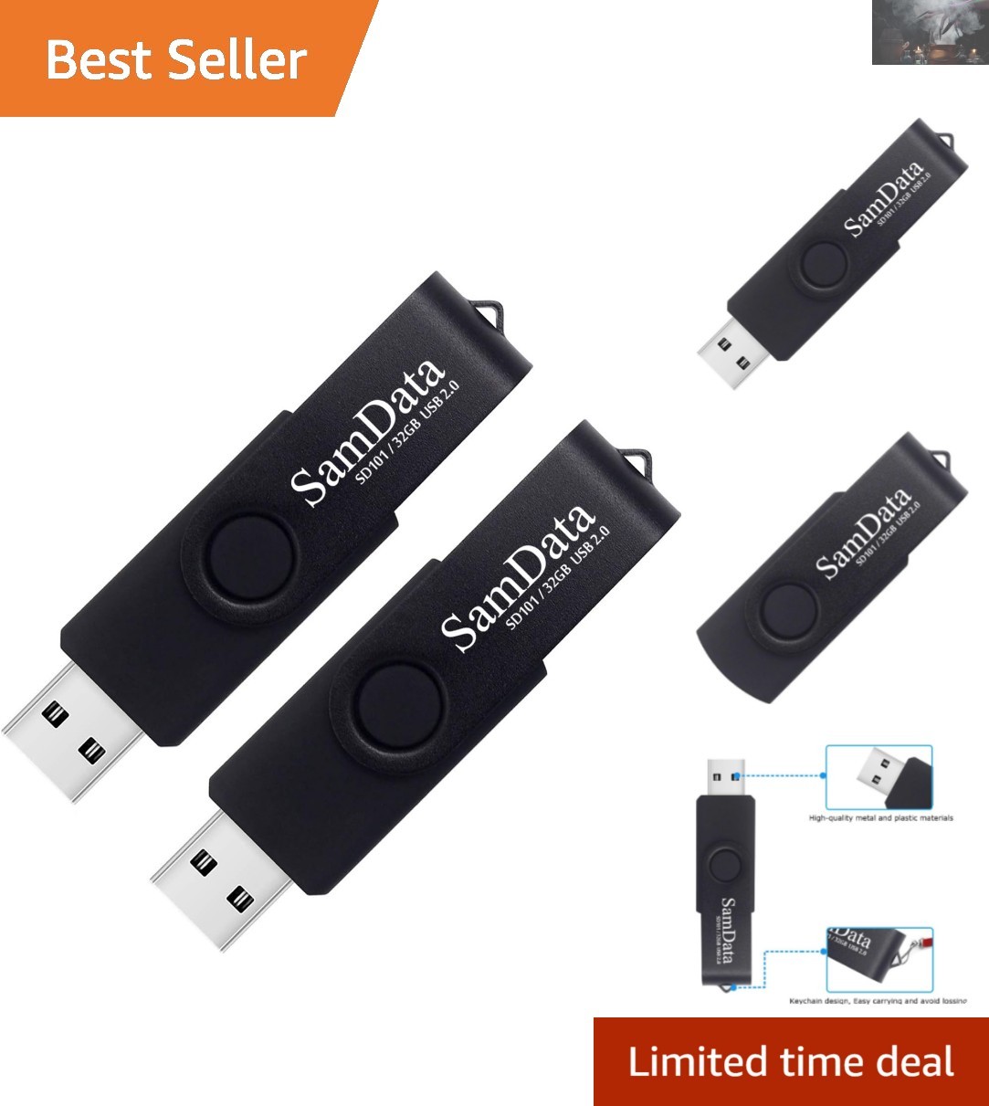 32GB USB Flash Drives 2 Pack - Ultimate Storage & Backup Solution in Black