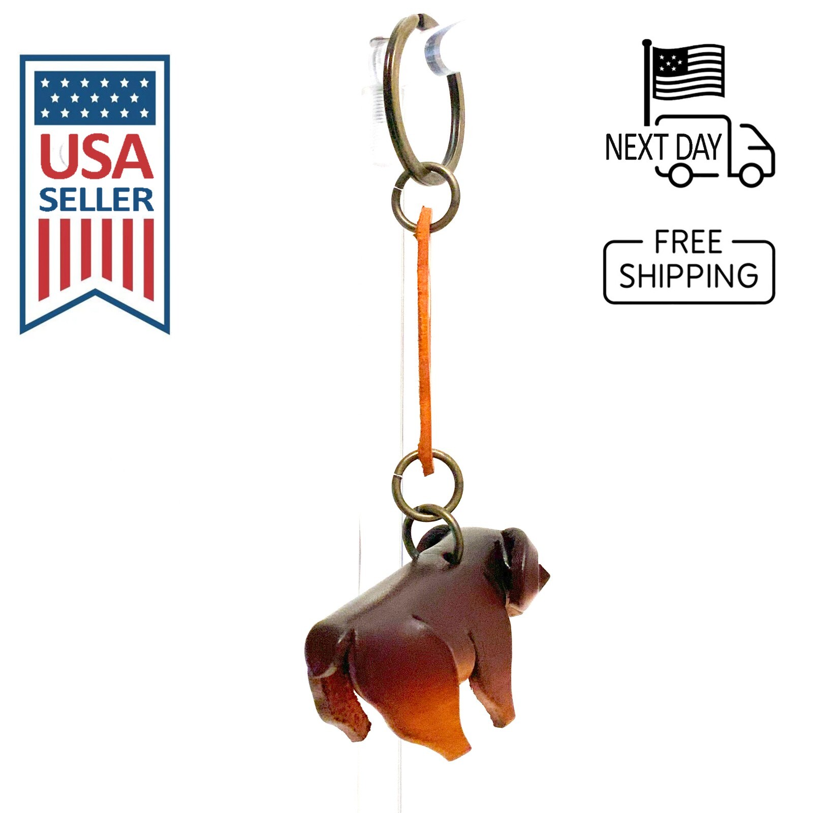 Rambouillet Sheep Handmade Leather Keyring